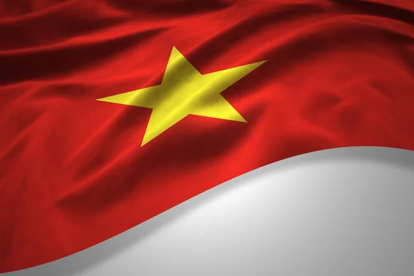 Vlag Van Vietnam Met Kopie Ruimte Voor Tekst Illustratie — Stockfoto