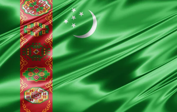 Bandeira Turcomenistão Com Espaço Cópia Para Seu Texto Ilustração — Fotografia de Stock