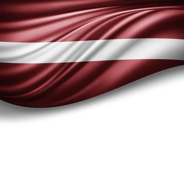Прапор Латвії Копію Простір Тексту Білий Фон Ілюстрація — стокове фото