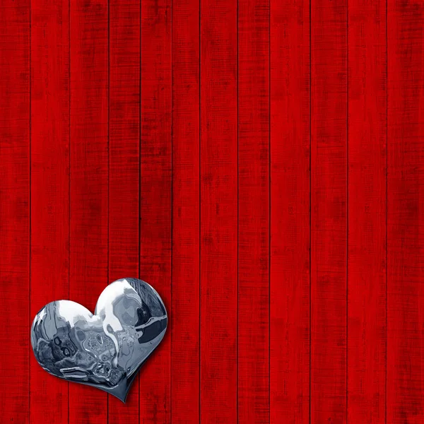 Silver Heart Abstrakt Trä Bakgrund — Stockfoto