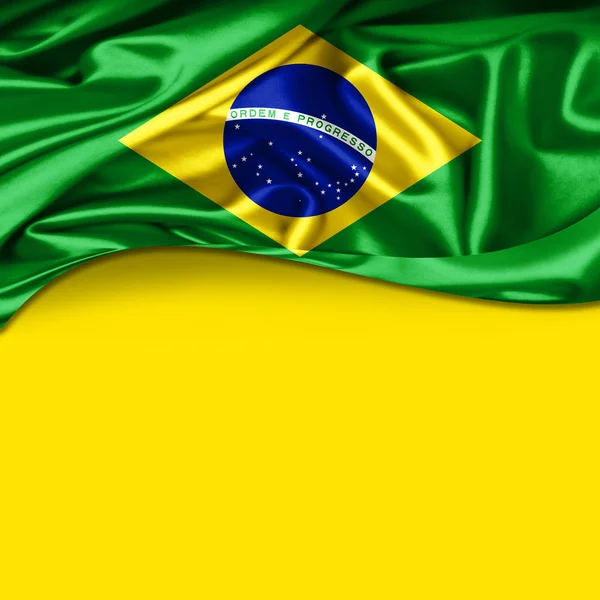 Brasilianische Flagge Mit Kopierplatz Für Text Oder Bilder — Stockfoto