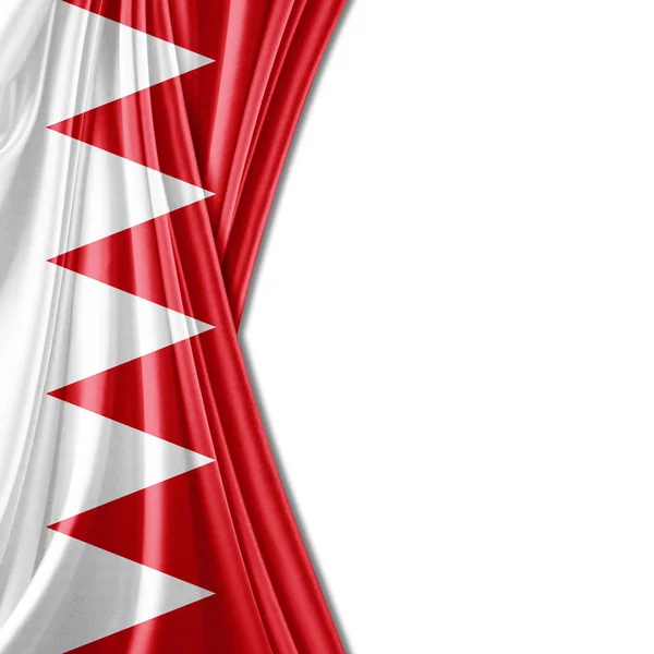 Másol Szöveg Fehér Háttér Ábrán Helyet Bahrein Zászlaja — Stock Fotó