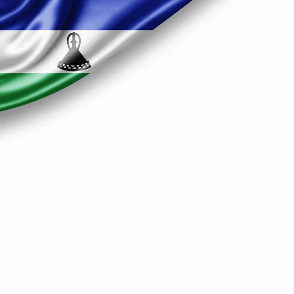 Lesothos Flagga Med Kopia Utrymme För Din Text Illustration — Stockfoto
