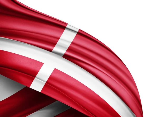 Danmark Flagga Med Kopia Utrymme För Din Text Illustration — Stockfoto