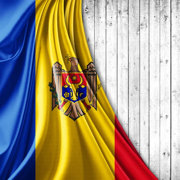 Bandiera Della Moldova Con Spazio Copia Del Testo Illustrazione — Foto Stock