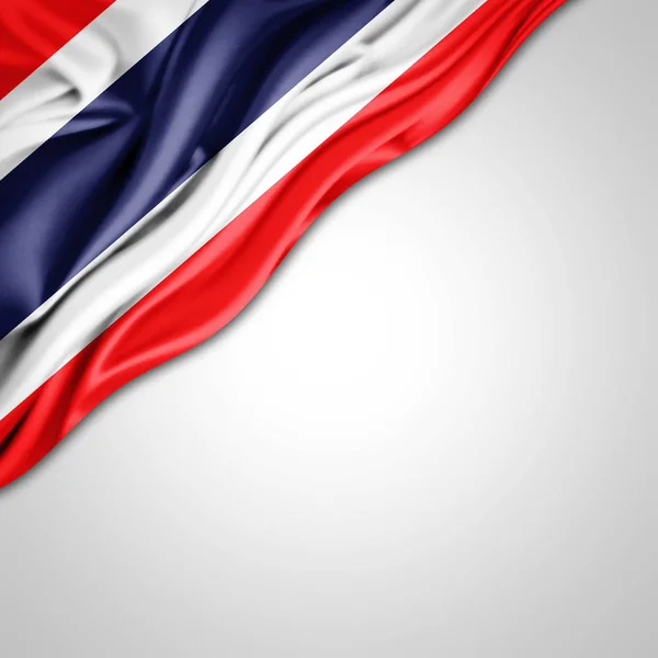Σημαία Της Ταϊλάνδης Αντίγραφο Χώρο Για Κείμενο Λευκό Φόντο Απεικόνιση — Φωτογραφία Αρχείου