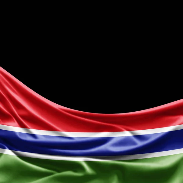 Vlag Van Gambia Met Kopie Ruimte Voor Tekst Illustratie — Stockfoto