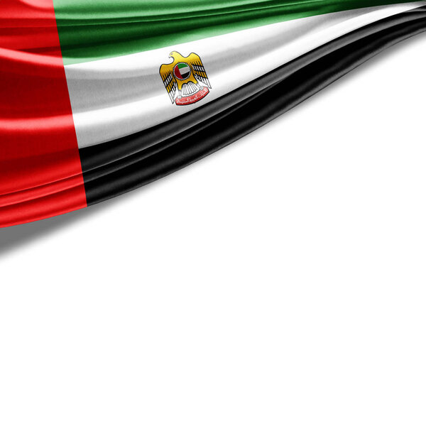 Flag of  united arab emirates  with copy space for your text on  white background - 3D illustration 