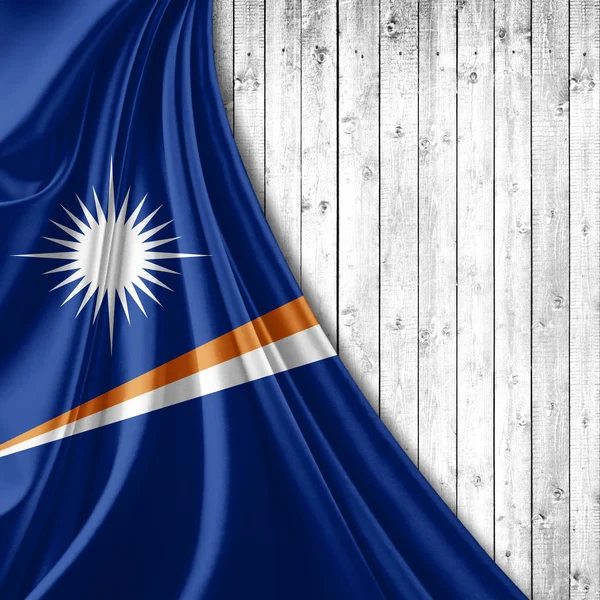 马绍尔群岛国旗与复制空间为您的文本 — 图库照片