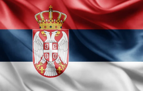 Bendera Serbia Dengan Ruang Fotokopi Untuk Teks Anda Ilustrasi — Stok Foto