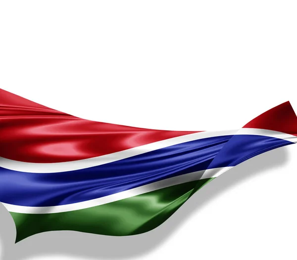 Vlag Van Gambia Met Kopie Ruimte Voor Tekst Illustratie — Stockfoto