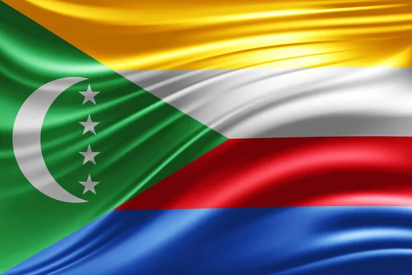 Vlag Van Comoren Met Kopie Ruimte Voor Tekst Illustratie — Stockfoto