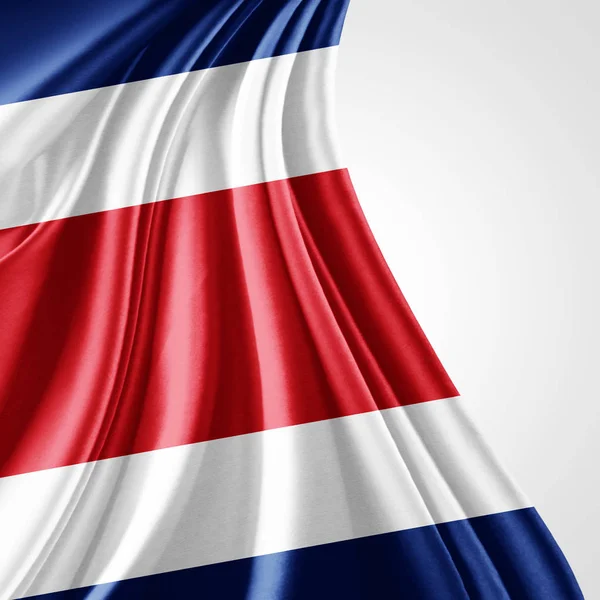 Vlag Van Costa Rica Met Kopie Ruimte Voor Tekst Witte — Stockfoto