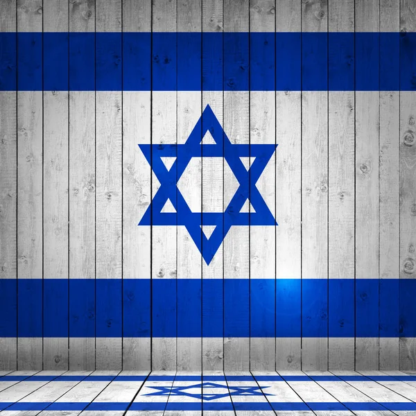 Izrael Vlajka Dřevěné Pozadí Obrázek — Stock fotografie