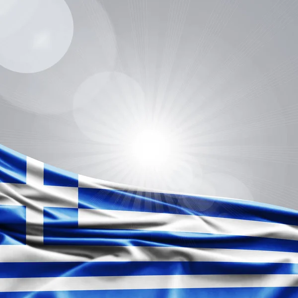 Флаг Греции Местом Копирования Текста Иллюстрация — стоковое фото