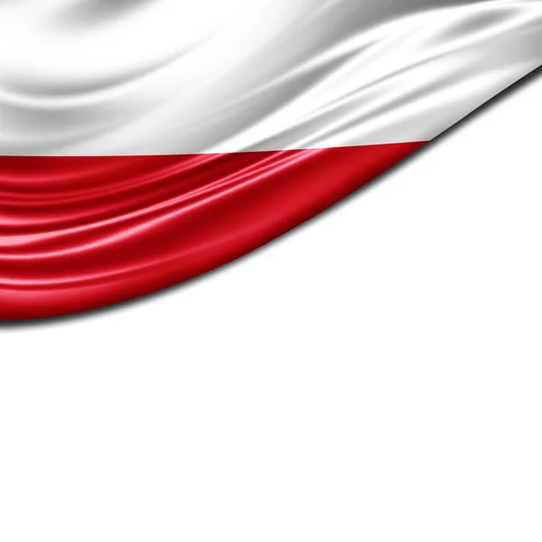 Polská Vlajka Kopií Prostor Pro Ilustraci Textu — Stock fotografie