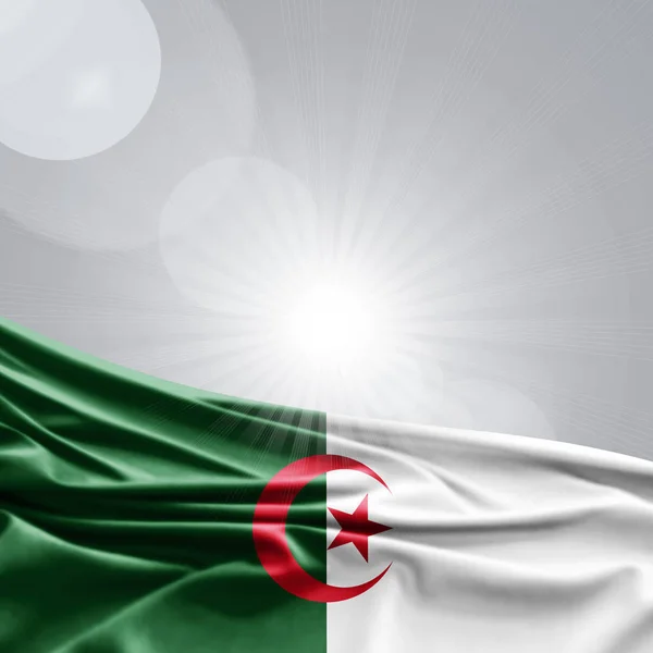 Drapeau Algérie Avec Espace Copie Pour Votre Texte Illustration — Photo