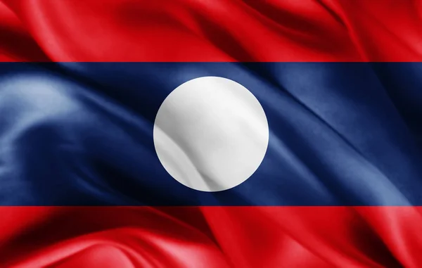 Vlag Van Laos Met Kopie Ruimte Voor Tekst Illustratie — Stockfoto