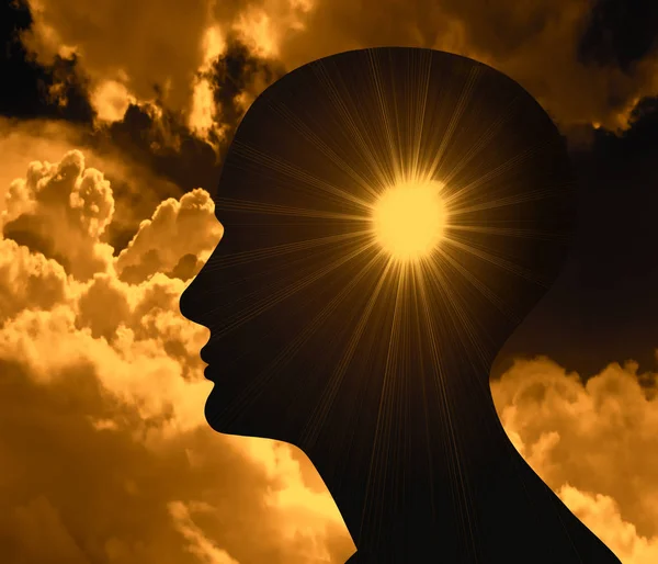 Religious Human Head Sun Illustration — Stock Photo, Image