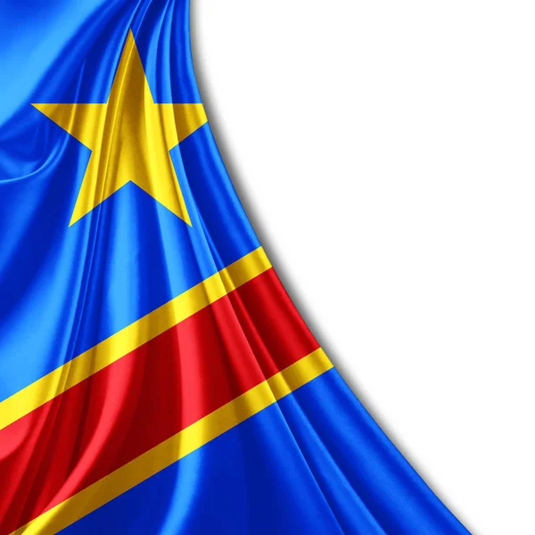 Metin - 3d çizim için kopya alanı ile Kongo Demokratik Cumhuriyeti bayrağı    