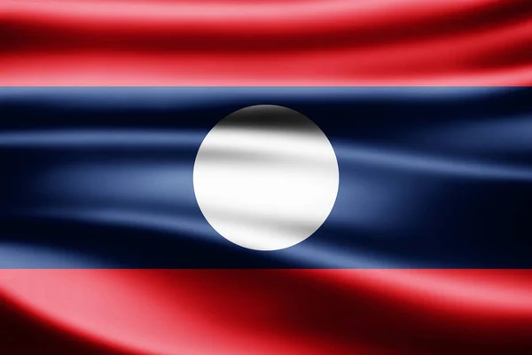 Vlag Van Laos Met Kopie Ruimte Voor Tekst Illustratie — Stockfoto
