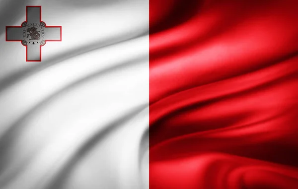 Flagge Von Malta Mit Kopierplatz Für Ihren Text Illustration — Stockfoto