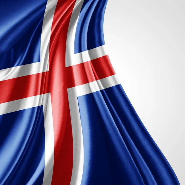 Drapeau Islande Avec Espace Copie Pour Votre Texte Sur Fond — Photo