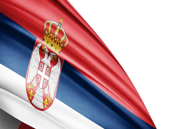 Vlag Van Servië Met Kopie Ruimte Voor Tekst Illustratie — Stockfoto