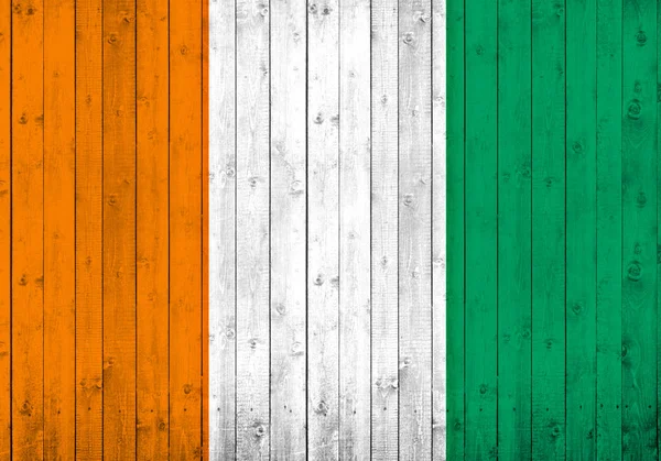 Flagge Der Elfenbeinküste Holzhintergrund Mit Kopierplatz Für Text Oder Bilder — Stockfoto