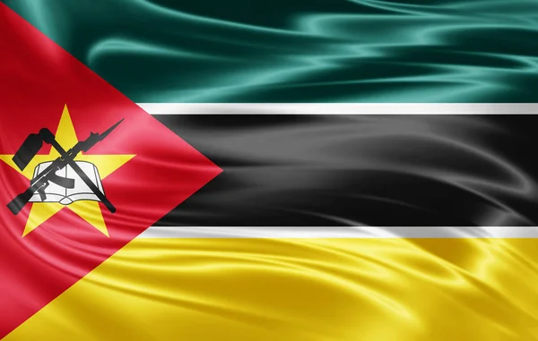 Vlajka Mosambiku Kopie Prostor Pro Ilustraci Textu — Stock fotografie