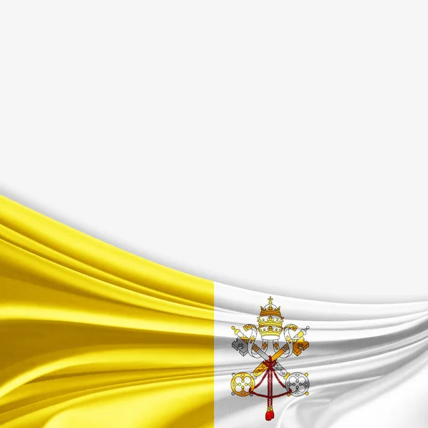 Vatikán Zászlót Másol Hely Szöveg Vagy Képek Fehér Háttér Illusztráció — Stock Fotó