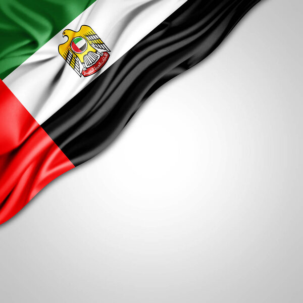Flag of   united arab emirates with copy space for your text on  white background - 3D illustration 