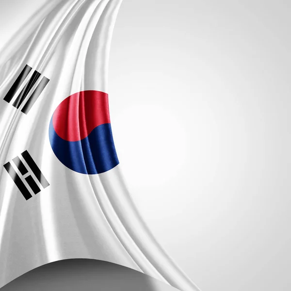 Bandiera Della Corea Del Sud Con Spazio Copia Testo Sfondo — Foto Stock