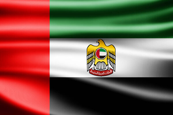 Flag of united arab emirates with copy space for your text  - 3D illustration    