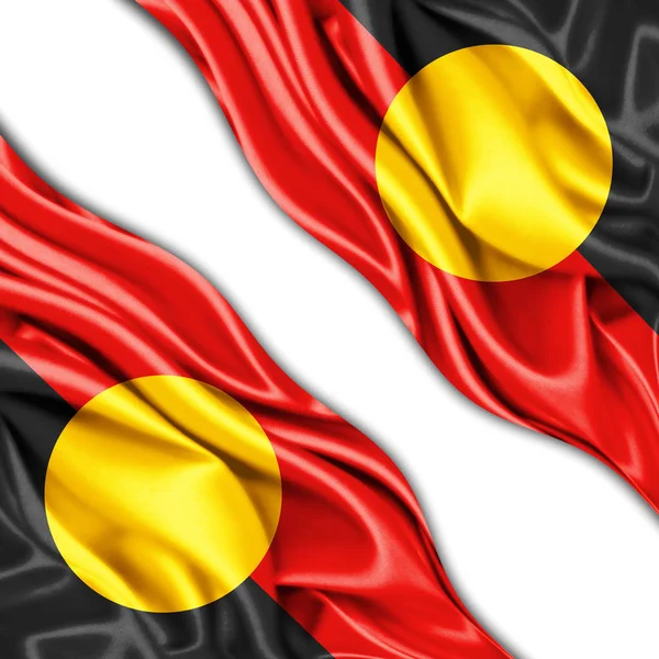 Flag of    Aboriginal Australia  with copy space for your text on  white background - 3D illustration