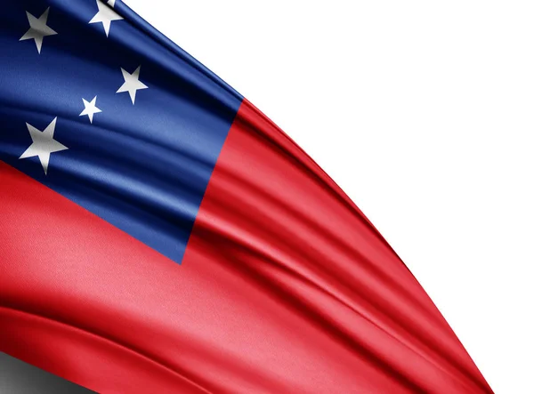 Samoas Flagga Med Kopia Utrymme För Din Text Illustration — Stockfoto