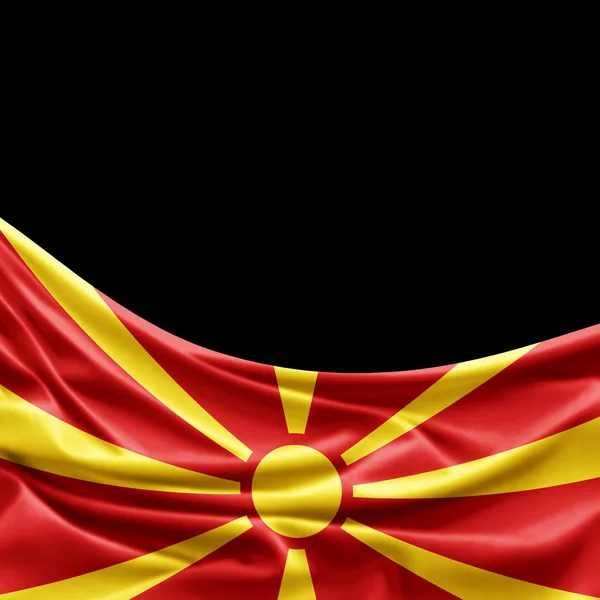 Bandeira Macedônia Com Espaço Cópia Para Seu Texto Ilustração — Fotografia de Stock