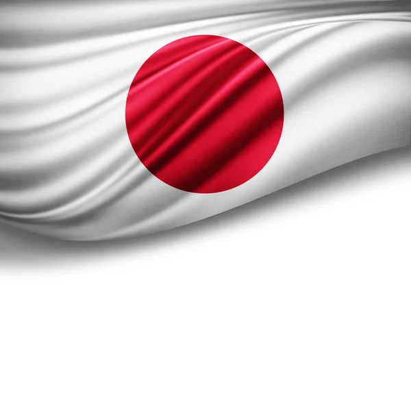 Vlag Van Japan Met Kopie Ruimte Voor Tekst Witte Achtergrond — Stockfoto