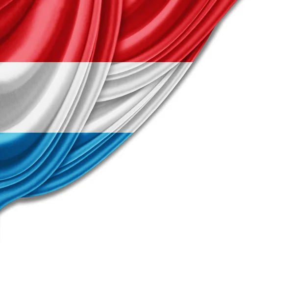 Bandera Luxemburgo Con Espacio Copia Para Texto Sobre Fondo Blanco — Foto de Stock