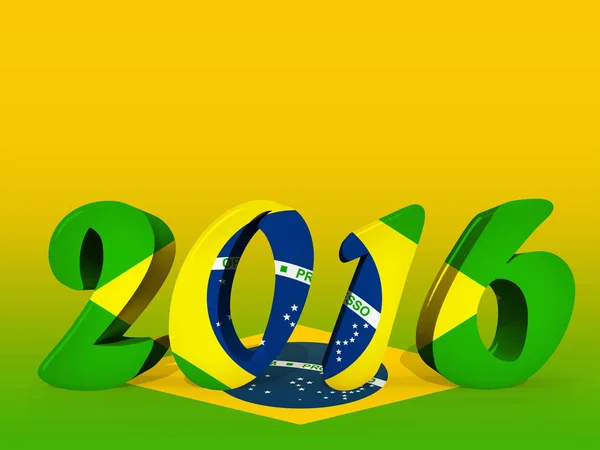 2016 Brasilianische Flagge Mit Kopierplatz Für Ihre Texte Oder Bilder — Stockfoto