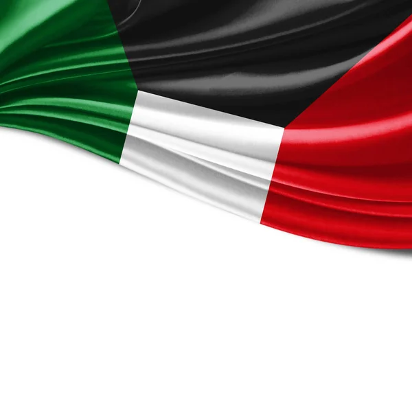 Kuveyt Bayrağı Ile Kopya Alanı Metin Çizim Için — Stok fotoğraf