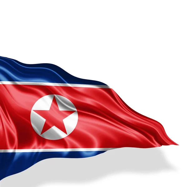 Flag North Korea Copy Space Your Text White Background Illustration — Stock Photo, Image