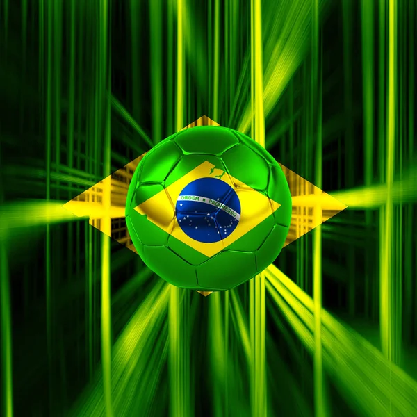 足球上的巴西国旗 为你的文字或图像提供复制空间 — 图库照片