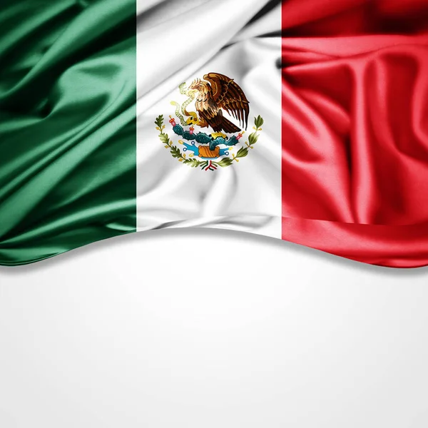 Flag Mexico Copy Space Your Text White Background Illustration — Stock Photo, Image