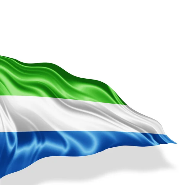 塞拉利昂国旗与复制空间为您的文本 — 图库照片