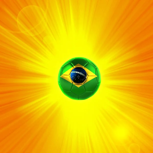 Brazilia Steag Mingea Fotbal Spațiu Copiere Pentru Text Sau Imagini — Fotografie, imagine de stoc