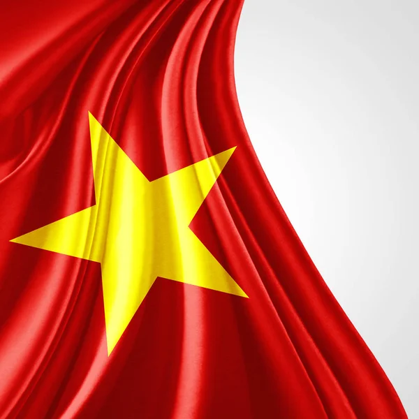 Vlag Van Vietnam Met Kopie Ruimte Voor Tekst Witte Achtergrond — Stockfoto