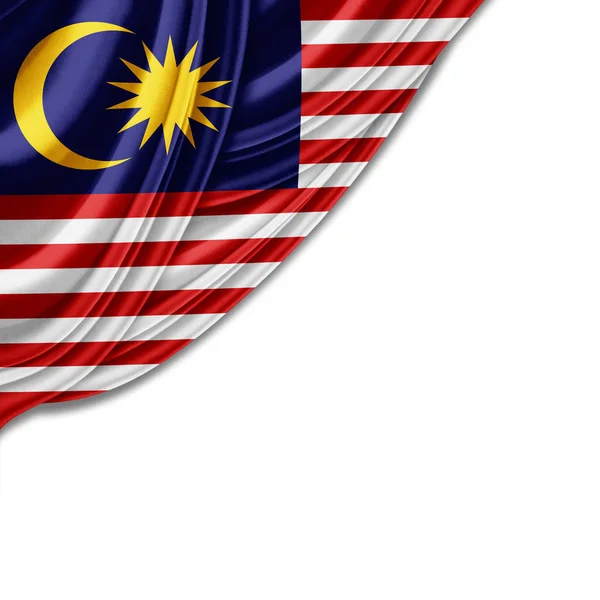 Flagge Von Malaysia Mit Kopierplatz Für Ihren Text Auf Weißem — Stockfoto