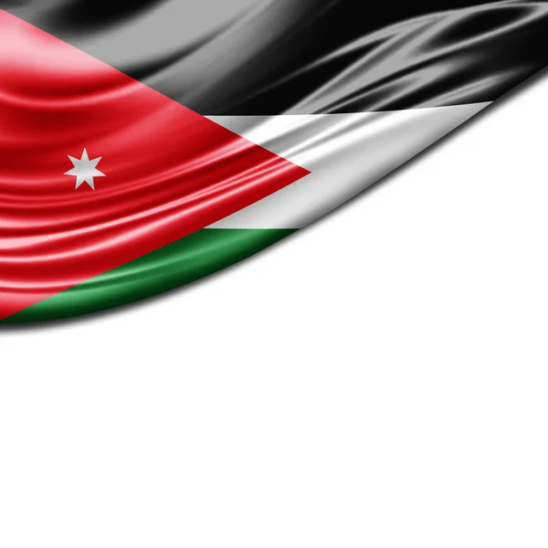 Vlag Van Jordanië Met Kopie Ruimte Voor Tekst Illustratie — Stockfoto