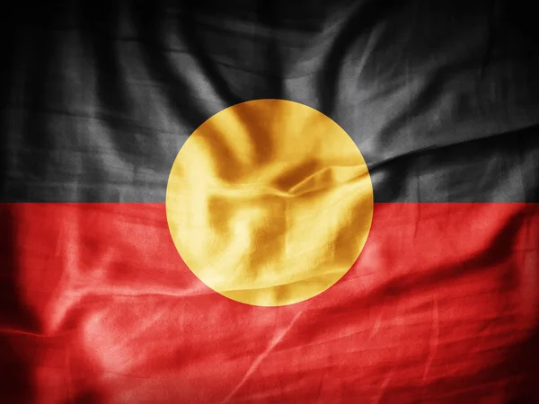 Bandera Australia Aborigen Con Espacio Copia Para Texto Ilustración — Foto de Stock